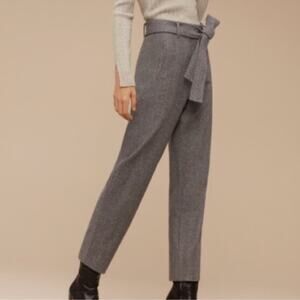 Aritzia Wilfred Jallade pant size 6 grey tweed with belt